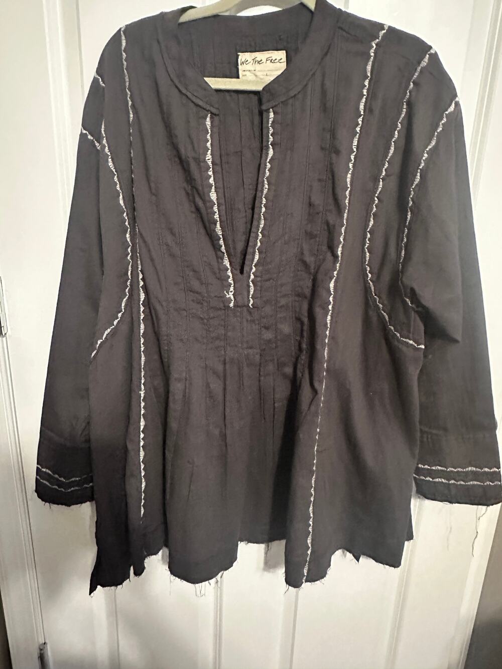 Free People's We The Free Simply Craft Top in “Washed Black Combo” Large - NWOT